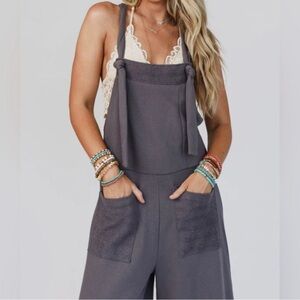 BUCKET LIST Stylish BLACK Overalls